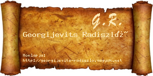 Georgijevits Radiszló névjegykártya